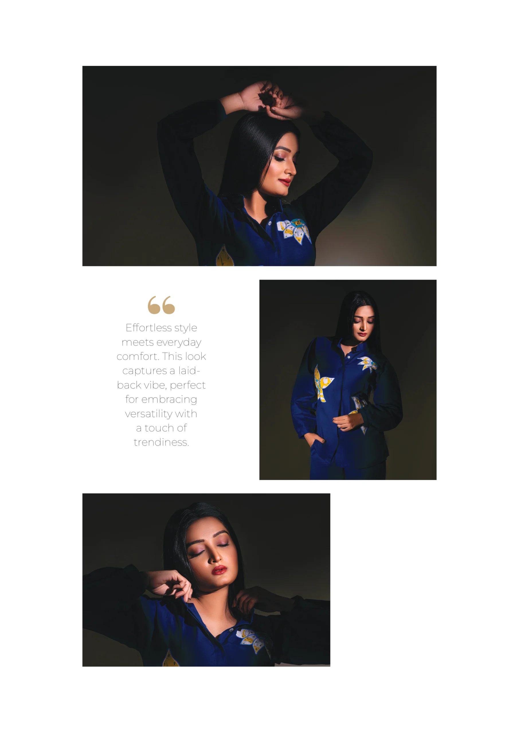 Photography Portfolio Ethnic fusion black floral embroidered anarkali dress with traditional styling and modern photography